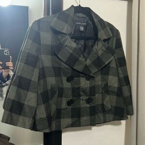 Larry Levine size 4 black and gray checkered jacket